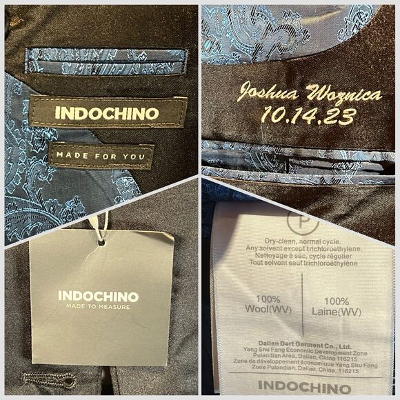 New Indochino 38R Black Tuxedo Formal Coat Suit Jacket Only - Picture 13 of 13